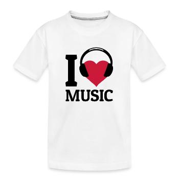 I love Music - Kinder Premium Bio T-Shirt - Weiß - Vorne