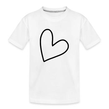 Schlichtes Herz Symbol - Kinder Premium Bio T-Shirt - Weiß - Vorne