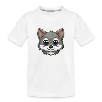 Wolfsbaby - Kinder Premium Bio T-Shirt - Weiß - Vorne