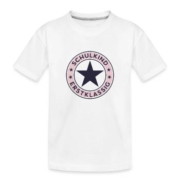 Schulkind 2026 Erstklassig Einschulung Schulanfang - Kinder Premium Bio T-Shirt - Weiß - Vorne