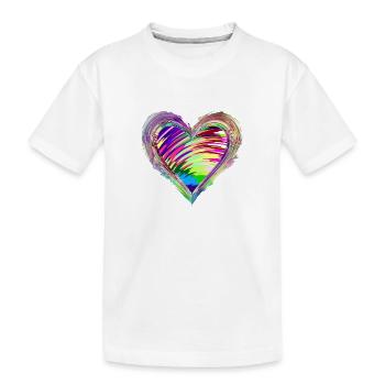 Artistic heart for love 1 - Kids' Premium Organic T-Shirt - white - Front