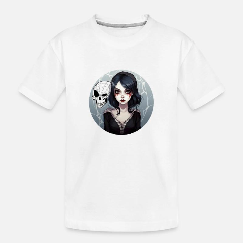 Gothic Mädchen - Kinder Premium Bio T-Shirt - Weiß