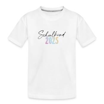 Schulkind 2025 - Kinder Premium Bio T-Shirt - Weiß - Vorne