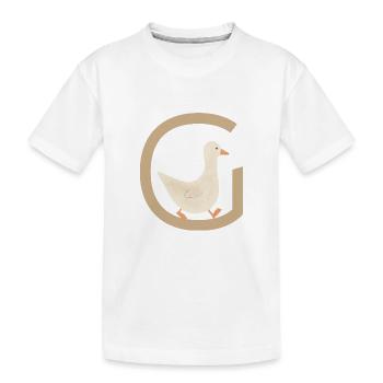G - GANS - ABC, Alphabet, Buchstabe, Tier, Name - Kinder Premium Bio T-Shirt - Weiß - Vorne