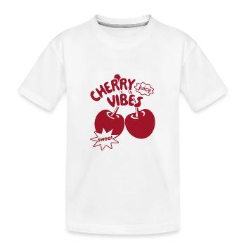Cherry Vibes Kirschen Trendy Cherry Streetwear - Kinder Premium Bio T-Shirt - Weiß - Vorne