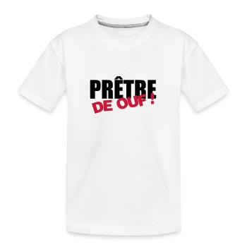 Priest Priester Prêtre Religion Cross Croix God - Kids' Premium Organic T-Shirt - white - Front