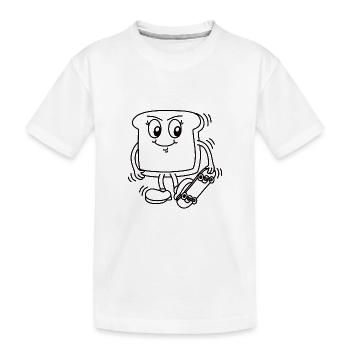 Toast mit Skateboard - Kinder Premium Bio T-Shirt - Weiß - Vorne