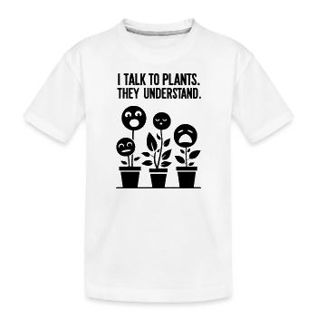 Comprendre les plantes : la communication avec le vert - T-shirt bio Premium Enfant - blanc - Devant