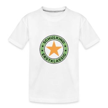Schulkind 2026 Erstklassig Einschulung Schulanfang - Kinder Premium Bio T-Shirt - Weiß - Vorne