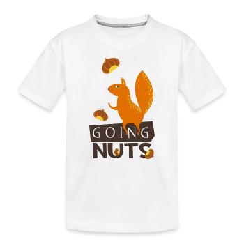Going nuts- Eichhörnchen dreht durch verrückt irre - Kinder Premium Bio T-Shirt - Weiß - Vorne