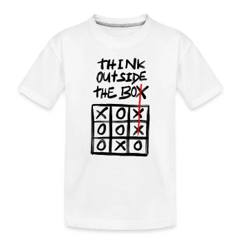 think outside the box - Kids' Premium Organic T-Shirt - white - Front
