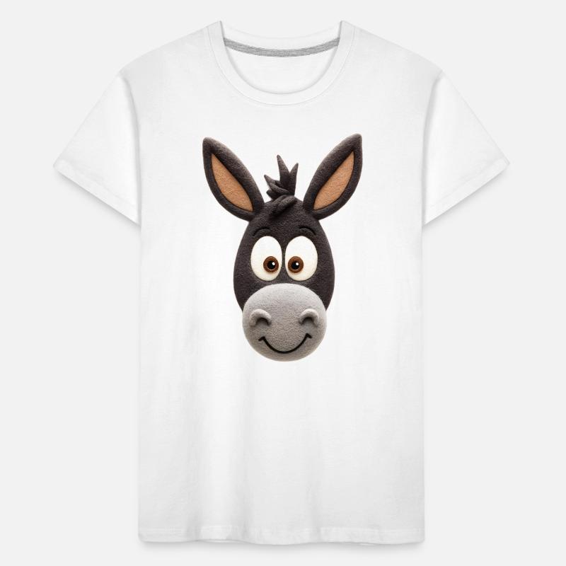 Tête de dessin animé drôle d’âne - Conception d’animaux mignons T-shirt bio Premium Enfant