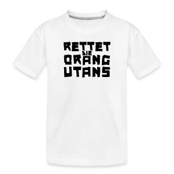 Schriftzug Rettet OU schwarz - Kinder Premium Bio T-Shirt - Weiß - Vorne