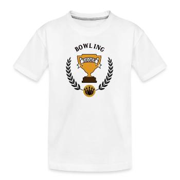 Bowling Sieger Bowlingspieler Team Sieg Turnier - Kinder Premium Bio T-Shirt - Weiß - Vorne
