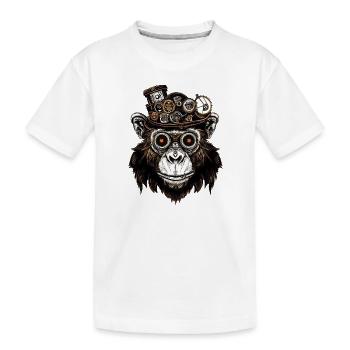 Polygonales Faultier-Porträt - Künstlerisches Tier - Kinder Premium Bio T-Shirt - Weiß - Vorne