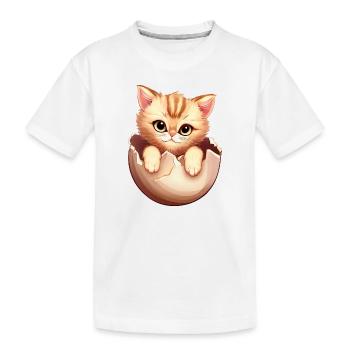 Chaton éclot de l’œuf, Mignon design animal - T-shirt bio Premium Enfant - blanc - Devant