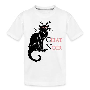chat noir 'n (text, 2c) - Kids' Premium Organic T-Shirt - white - Front