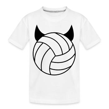 Volleyball - Teufel - Kinder Premium Bio T-Shirt - Weiß - Vorne