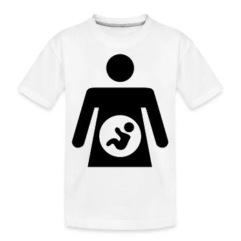 Schwanger - Kinder Premium Bio T-Shirt - Weiß - Vorne