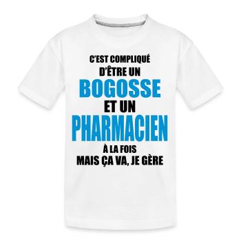 compliqué d'être un bogosse et un pharmacien - T-shirt bio Premium Enfant - blanc - Devant