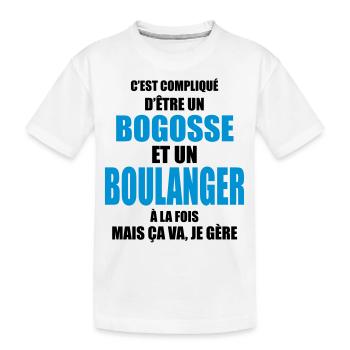 compliqué d'être un bogosse et un boulanger - T-shirt bio Premium Enfant - blanc - Devant