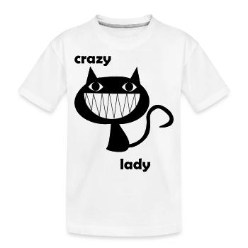 Crazy Cat Lady - Kinder Premium Bio T-Shirt - Weiß - Vorne