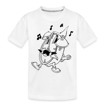 Crazy alarm clock - Kids' Premium Organic T-Shirt - white - Front