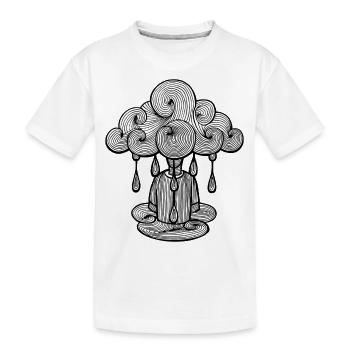 Cloud Monday rain, Monday is bad ... - Kids' Premium Organic T-Shirt - white - Front