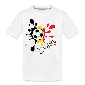 Football Belgium World Cup WC World Cup - Kids' Premium Organic T-Shirt - white - Front