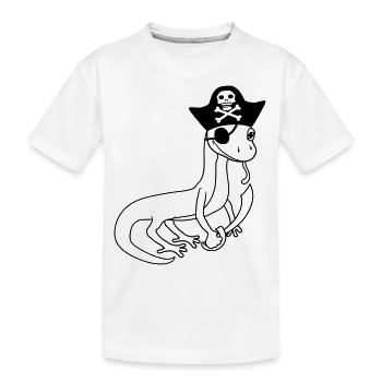 gecko pirat seeraeuber kapitaen matrose seebaer sc - Kinder Premium Bio T-Shirt - Weiß - Vorne
