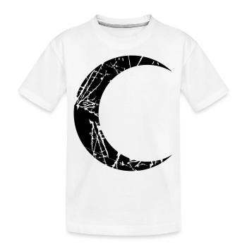 égratignures fissures lune faucille lune croissant de nuit nuit fullm - T-shirt bio Premium Enfant - blanc - Devant