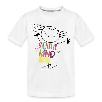 Schulkind - Kinder Premium Bio T-Shirt - Weiß - Vorne