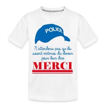 France Victimes du Devoir Policier Police Merci - T-shirt bio Premium Enfant - blanc - Devant