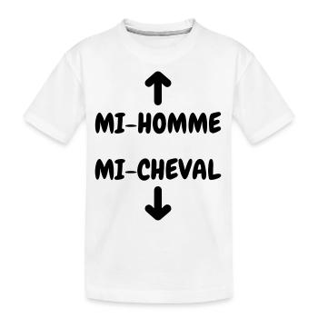 Mi homme Mi cheval - Humour - Drôle - Blague - Fun - T-shirt bio Premium Enfant - blanc - Devant