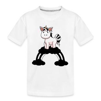 Licorne noire blanche Fantastique Fictional Animals Fable - T-shirt bio Premium Enfant - blanc - Devant