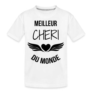 Chéri Love Chérie Amour Femme Mari Valentin - Kids' Premium Organic T-Shirt - white - Front