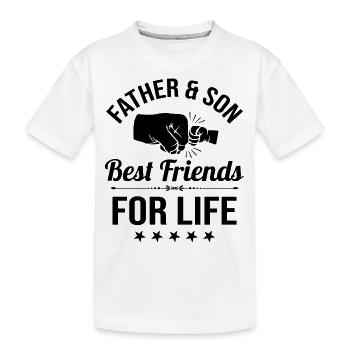 Vater und Sohn beste Freunde Faust Faustschlag - Kinder Premium Bio T-Shirt - Weiß - Vorne