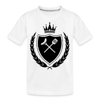 Grill cutlery coat of arms - Kids' Premium Organic T-Shirt - white - Front