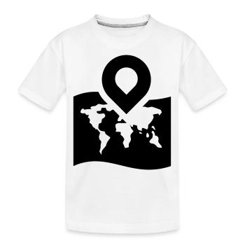 Weltkarte icon symbol - Kinder Premium Bio T-Shirt - Weiß - Vorne