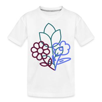 Flower Power - Kinder Premium Bio T-Shirt - Weiß - Vorne