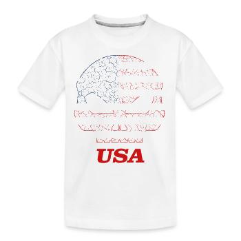 Skull USA United States - Kinder Premium Bio T-Shirt - Weiß - Vorne