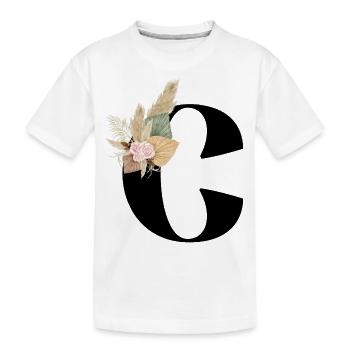 lettre C fleuris - T-shirt bio Premium Enfant - blanc - Devant