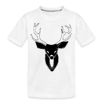Tête de cerf en automne Cerf Bois de chèvre Cerf Vecteur - T-shirt bio Premium Enfant - blanc - Devant