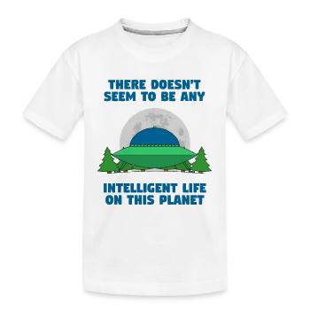 No intelligent life - Kids' Premium Organic T-Shirt - white - Front
