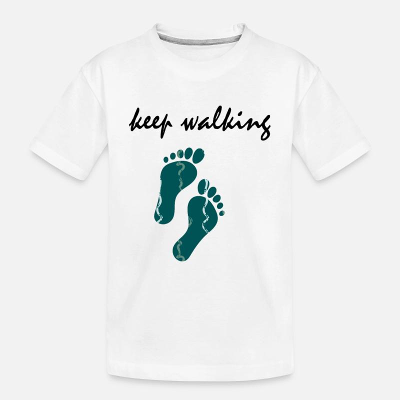 Keep walking - geh weiter! - Kinder Premium Bio T-Shirt - Weiß