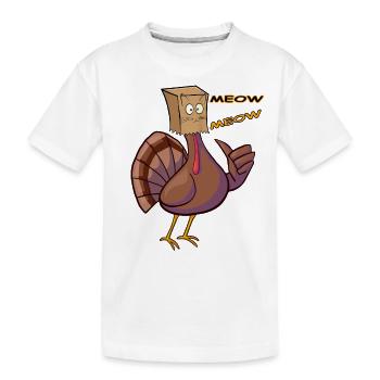 Thanksgiving Funny Turkey Fake Cat Retro Miau - Kinder Premium Bio T-Shirt - Weiß - Vorne