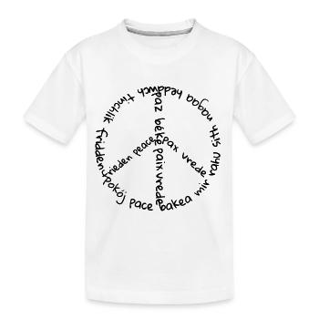 peace - Kids' Premium Organic T-Shirt - white - Front