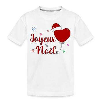 Joyeux Noel Weihnachtsfeier Frankreich - Kinder Premium Bio T-Shirt - Weiß - Vorne