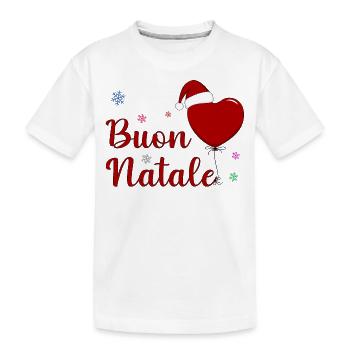 Buon Natale Weihnachtsfeier Italien - Kinder Premium Bio T-Shirt - Weiß - Vorne