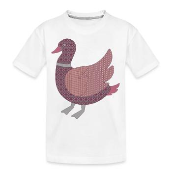 Canard décoré avec des motifs - T-shirt bio Premium Enfant - blanc - Devant